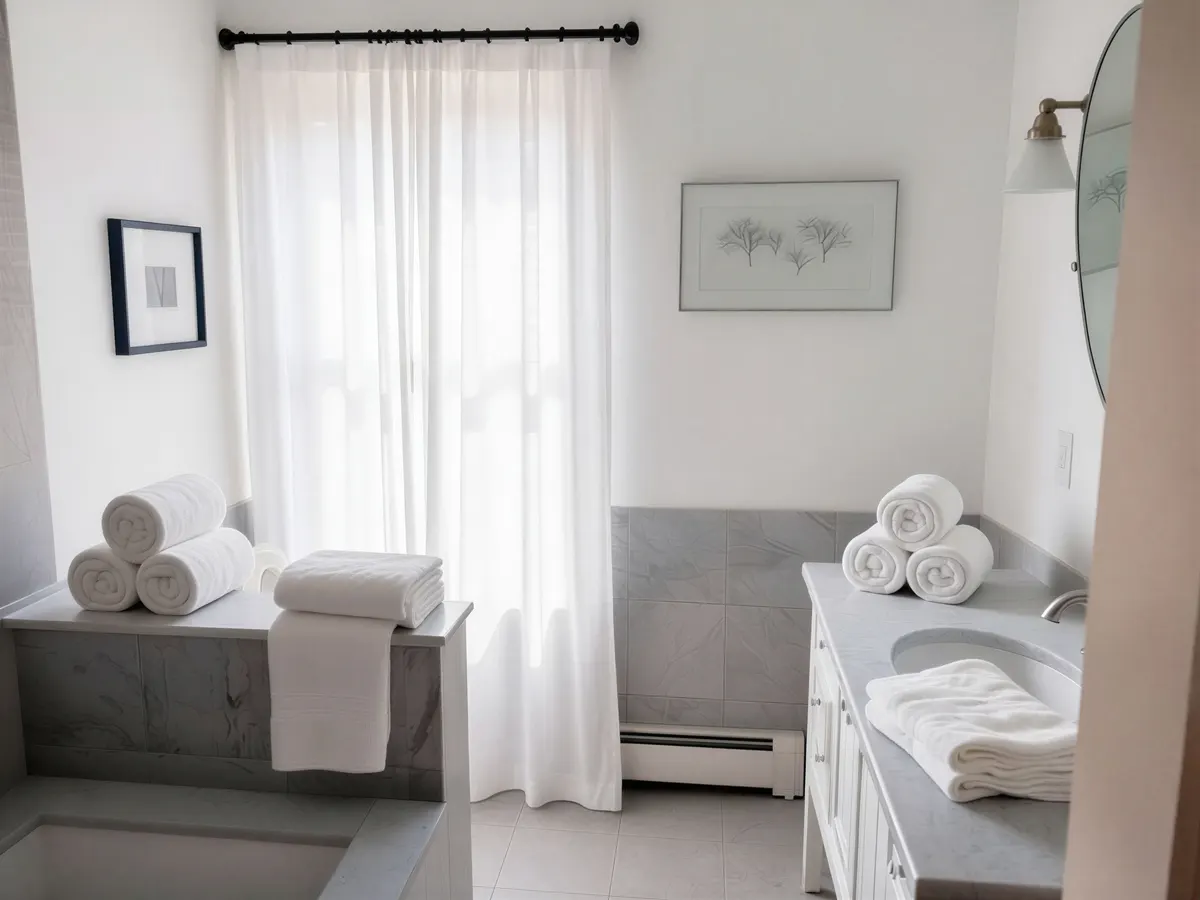 A Spa Inspired bath with natural lighting in Reading, MA